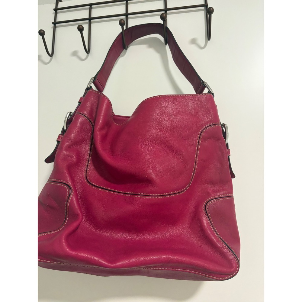 Michael Kors Vintage Y2K Magenta Pink Leather Hobo Shoulder Bag - Picture 6 of 8